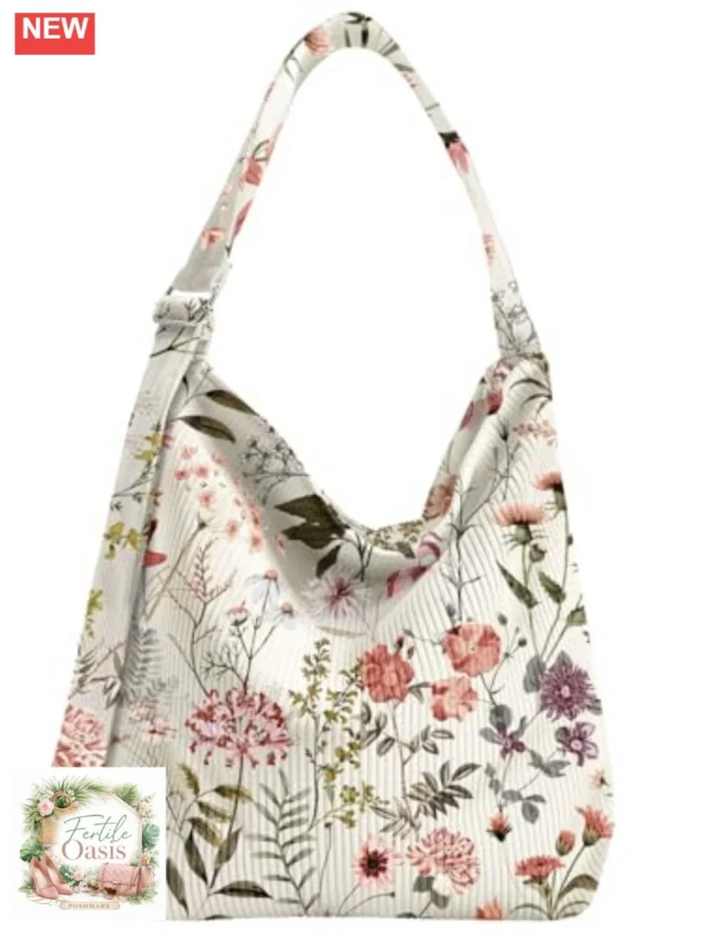 Corduroy Hobo Bag Large Zipper Tote Shoulder Crossbody Women